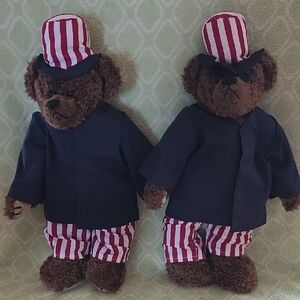 Set of Ty Vintage 1993 Patriotic Samuel Teddy Bear Plush